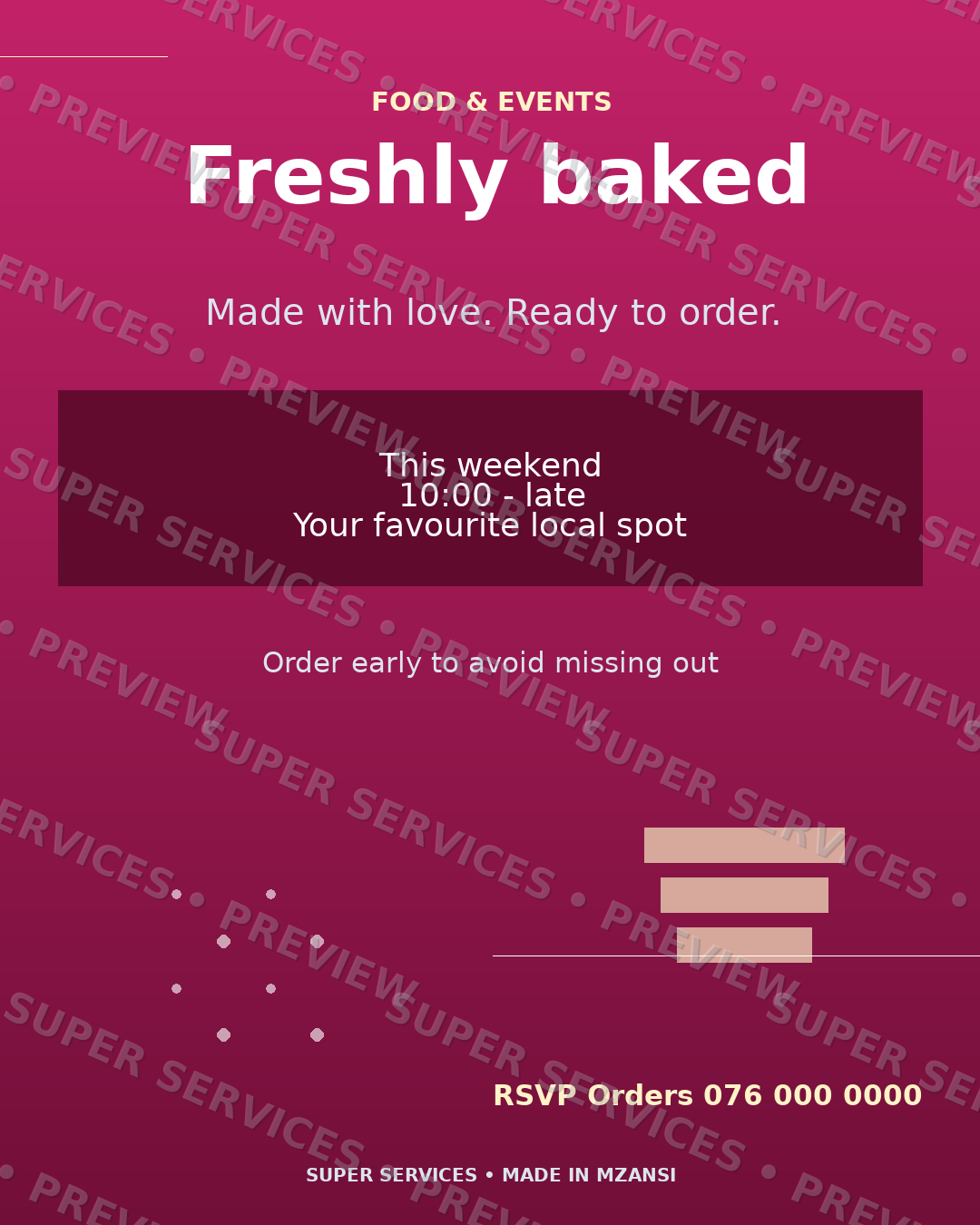 Sweet Treats watermarked sample design preview