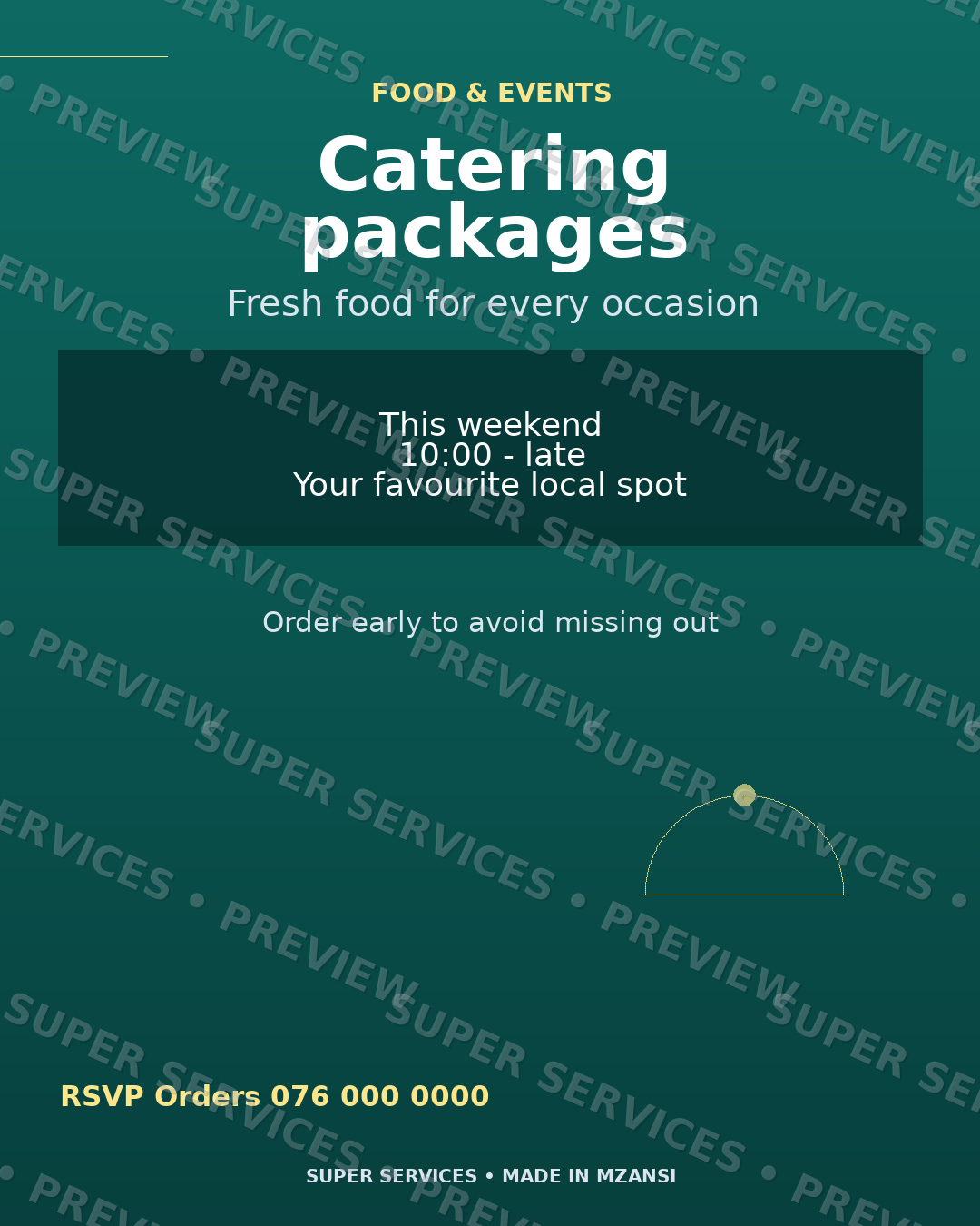 Catering Menu watermarked sample design preview