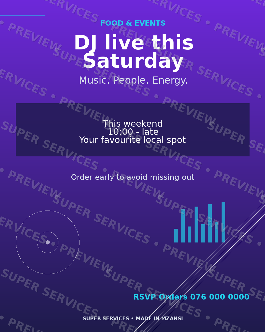 DJ Live watermarked sample design preview