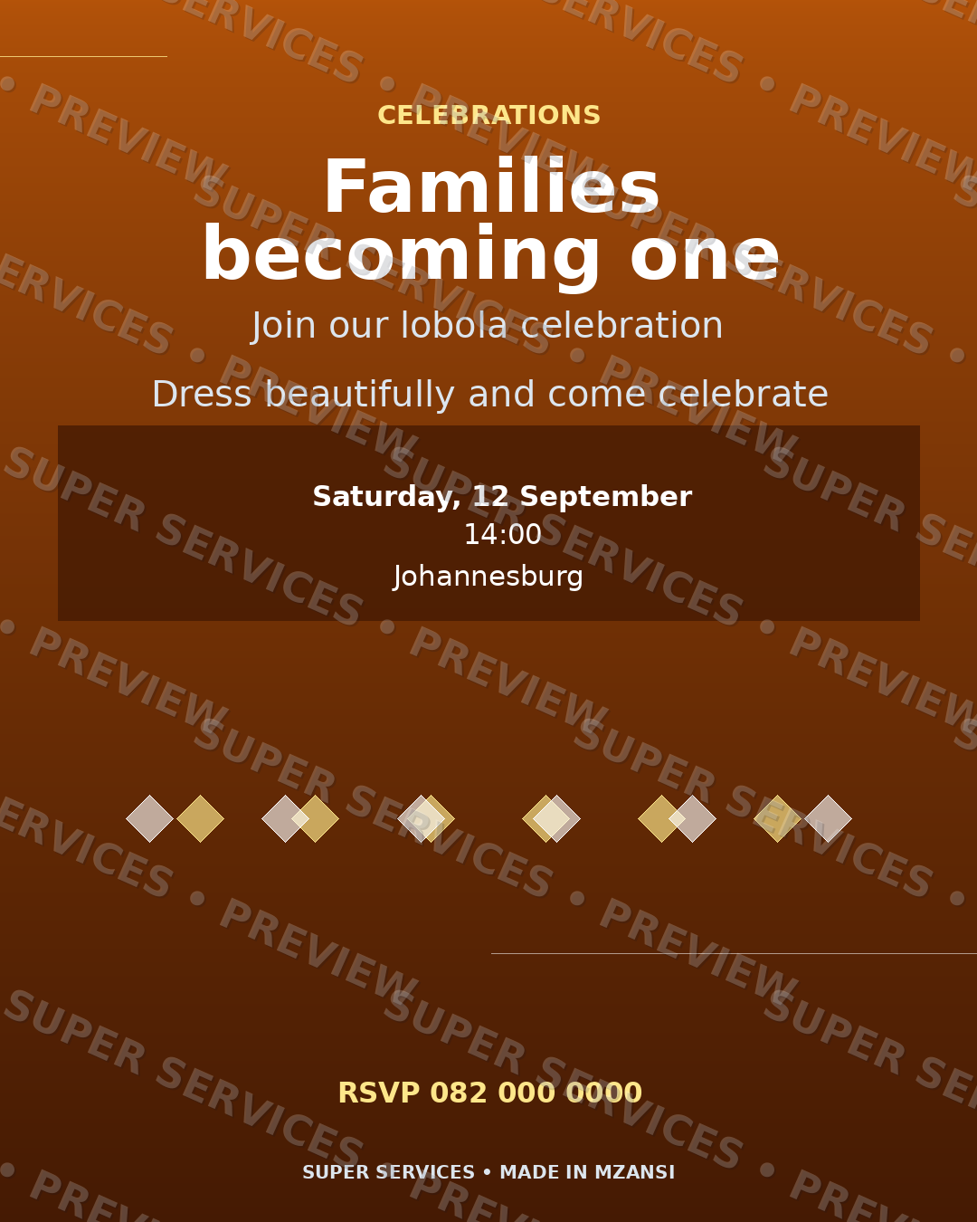 Lobola Celebration watermarked sample design preview