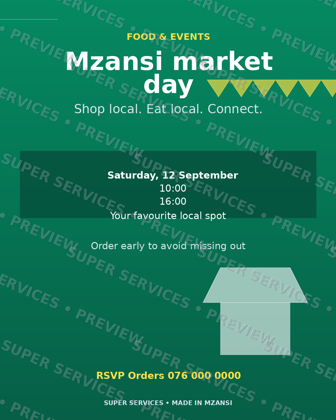 Market Day watermarked sample design preview