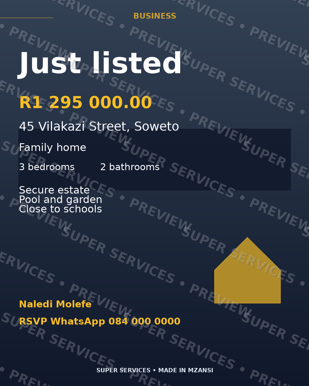 Property Spotlight watermarked sample design preview
