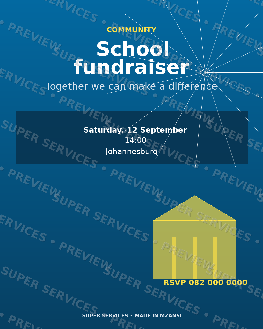 School Fundraiser watermarked sample design preview